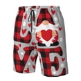 thumbnail image 4 of Pofeuu Buffalo Plaid Love And Gnome Prin Men's Swim Trunks Quick Dry Bathing Suit Swimming Board Shorts Mesh Lining Beach Swimwear-Small, 4 of 6