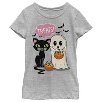 Girl's Lost Gods Halloween Treat Friends  Graphic Tee Athletic Heather X Small