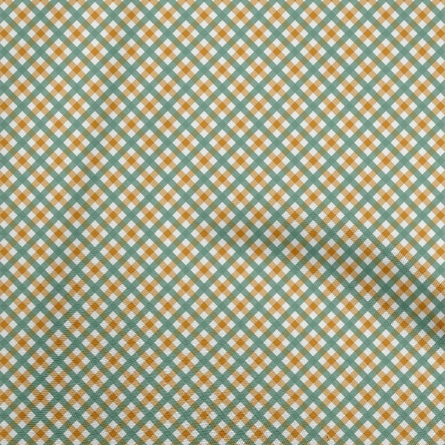 oneOone Rayon Yellow Fabric Check Fabric For Sewing Printed Craft Fabric By The Yard 56 Inch Wide