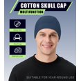 thumbnail image 2 of 2 Pieces Cotton Skull Caps for Men Women Helmet Liner Breathable Sleep Hat Chemo Headwear Running Cap, 2 of 7