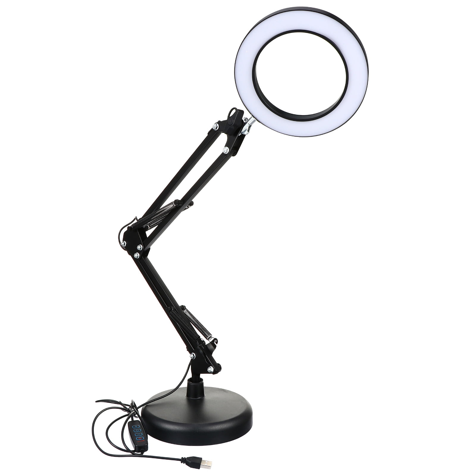 LED Illuminated Desktop Magnifying Glass 8X Electronic PCB Soldering Magnifier