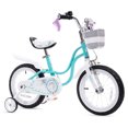 thumbnail image 1 of RoyalBaby Vélo pour Enfants Princesse Fille 14 Pouces avec Roues Stabilisatrices, Cygne/bleu Lac, 1 of 5