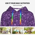 thumbnail image 4 of Salouo Purple Glitter Pattern Hoodie Sweatshirts for Women, Autumn Pullover Hoodie Workout Sweat Women's Long Sleeve Preppy Sweatshirts-Large, 4 of 7