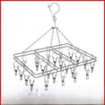 thumbnail image 1 of Estante de secado de calcetines de acero inoxidable con múltiples clips, estante de secado de calcetines sólido con 20 clips, estante de secado de múltiples cabezales, 1 of 5