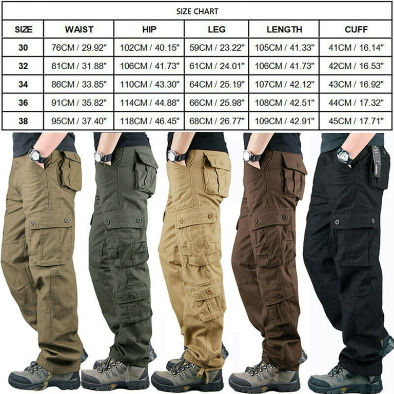 LELINTA Men's Cargo Pants with Pockets Casual Military Cargo Work Pants  Trousers Outdoor Tactical Pants Rip Stop Lightweight Military Combat Cargo