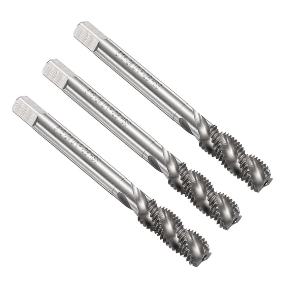 Uxcell 3pcs Spiral Flute Thread Tap 5/16-24 UNF Machine Taps HSS6542 Uncoated