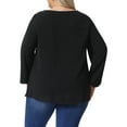 thumbnail image 4 of DARING DIVA Women's Plus Crewneck Chiffon Swiss Dots Shirts Top 2X Black, 4 of 6