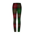 thumbnail image 4 of Women's High Waisted Slim Fit Yoga Pants Stretchy Workout Full Length Leggings Snow/Buffalo Print Capris Green,S, 4 of 5