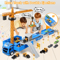 thumbnail image 4 of MOONTOY Construction Toys for 3 4 5 6 7 Year Old Boys Construction Truck Toys with Bulldozer, Excavator, Forklift, Road Roller, Grabber Truck, Crane Toy Construction Vehicle Toys For 3-7 Year Old Boy, 4 of 8