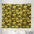 thumbnail image 1 of Floral Tapestry, Colorful Poppies Breath of Botanic Polka Dotted Monochrome Background Art, Fabric Wall Hanging Decor for Bedroom Living Room Dorm, 5 Sizes, Black White Yellow, by Ambesonne, 1 of 1