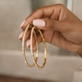 thumbnail image 5 of RubyLee Elegance Hoop Rose Gold, Rhinestone Earrings, Stainless Steel, 2 Count per Pack, 5 of 5