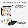 thumbnail image 3 of Yayeee Oven Mitts and Pot Holder Set of 2 Heat Resistant Kitchen Gloves Baking Hot Pad, Beige Triangles, 3 of 5
