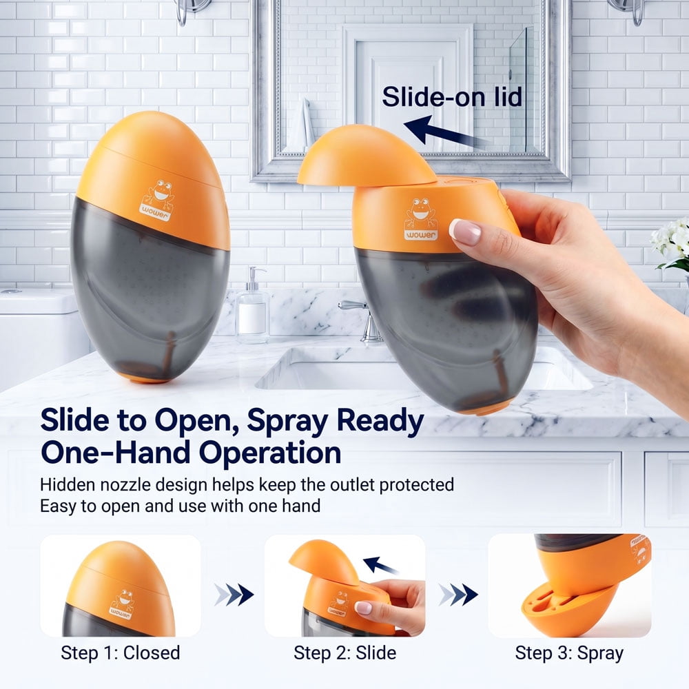 WOWER Rechargeable Portable Bidet, Electric Travel Bidet Sprayer with 300mL Water Tank, USB Charging, 2 Spray Modes