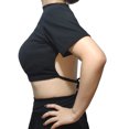 thumbnail image 4 of Sexlip Women's Drawstring Waist Cropped Short Sleeve Top Versatile Design Comfortable Fabric Daily Casual Wear Black M, 4 of 9