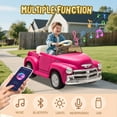 thumbnail image 3 of 12V Ride on Toys, Licensed Chevrolet 3100 Powered Ride on Cars with Remote Control, Bluetooth, Music, USB Ports, LED Lights, 4 Wheels Suspension, Electric Car for Kids Boys Girls Ages 3-6, Pink, 3 of 9
