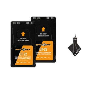 SPYPOINT LIT-22 Rechargeable Lithium Battery Pack 7.4V, 5.4Ah for Cellular Trail Cameras, Compatible with Flex Series Flex-M, Flex-S, FLEX-G36, Flex-Plus, Includes Microfiber Cloth 2PK