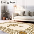 thumbnail image 2 of ODIKA 8'x10' Machine Washable Non-Slip Area Rug, Traditional Medallion Ornate Baroque Palatial High Traffic Rug with Pad, Ivory, 658950, 2 of 8