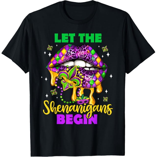 ALVORD Que les Manigances Commence Mardi Gras Lèvres T-Shirt Femme Unisexe P-5TG