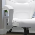 thumbnail image 4 of Flash Furniture Quincey Mid-Back White LeatherSoft Tapered Back Executive Swivel Office Chair with White Base and Arms, 4 of 9