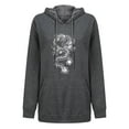 thumbnail image 2 of IROINID Vêtements d'Hiver pour Femmes Chandail à Capuche Imprimé Col Rond Manches Longues, Gris, 2 of 7