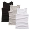 thumbnail image 2 of CYRBOKO Girls Tank Tops, 3-Pack Crewneck Cotton Soft Sleeveless Tops White Size 13-14 T, 2 of 3