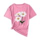 thumbnail image 3 of Camisas de Manga Corta para las Mujeres Moda Casual Impresión Cuello Redondo Suéter Tee Blusas, 3 of 3