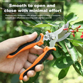 thumbnail image 3 of 3 Pack Gardening Pruning Shears, Garden Tools, Stainless Steel Garden Shears with Safety Lock, Garden Scissors, Garden Clippers for Trimming, Flowers, Herbs & Branches, Orange, 3 of 10