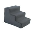 thumbnail image 2 of Dog Stairs Ladder Cat Ramp Pet Stairs Steps Versatile for High Beds or Couch S 3 Step Dark Grey, 2 of 10