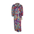 thumbnail image 2 of SAYOO Women's Casual Dresses, Lapel Collar V-Neck Long Sleeve Contrast Color Printed High Slit Tie-Up Dresses, 2 of 5