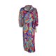 thumbnail image 2 of VISgogo Vestido casual para mujer, cuello de solapa, cuello en V, manga larga, contraste de color, estampado, corte alto, vestidos con cordones VISgogo  moda, 2 of 5