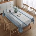 thumbnail image 2 of Blue Geometric Striped Pattern Rectangle Tablecloth 60"x84",Waterproof Polyester Rectangle Table Cloth, Wipeable Spillproof Polyester Tablecloth for Dining, Camping, Indoor and Outdoor, 2 of 5