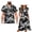 Hawaii Floral, variant on Matching Hawaiian Outfits for Couples Palm Tree Dress for Women Mens Hawaiian Shirt Womens Beach Dress Matching Vacation Outfits for Couples Ruffle Sleeve V Neck Flowy Sun Dress, Size 2XS