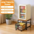 thumbnail image 4 of Garvee Support Mobile pour Mini-Frigo avec Grande Capacité de Rangement, Table de Réfrigérateur Portable avec 4 Roues Verrouillables, Table de Plateforme pour Appareils avec Tiroir Panier, 4 of 10