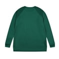 thumbnail image 4 of BADHUB Big & Tall T Shirt for Men Solid Color Long Sleeve Crew Neck Fitness Top Split Hem Spring Fall / Tee Shirt Green XXXXXL, 4 of 4