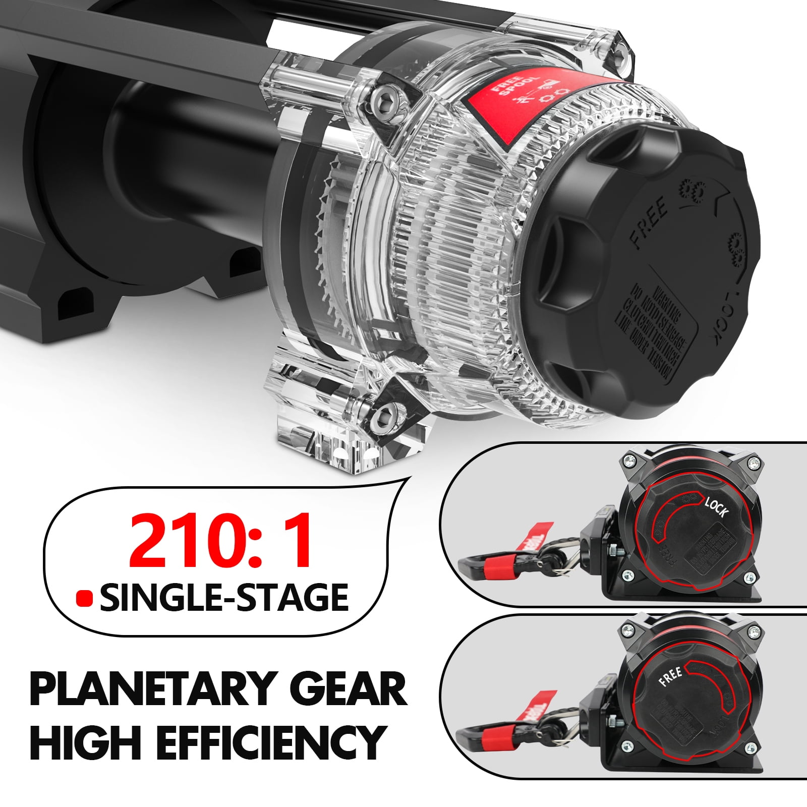 X-BULL 6000LBS IP68 Waterproof Electric Winch 12V 2 in 1 Wireless Remote Synthetic Rope Boat ATV UTV 4WD Winch Off-Road