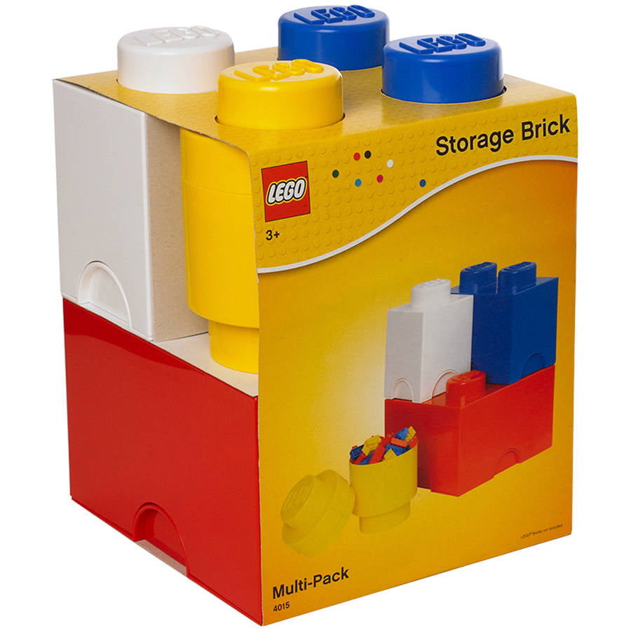 overdrive Almindeligt stamme LEGO Storage Brick Multi-Pack 4 Piece, Bright Red, Bright Blue, Bright  Yellow and White - Walmart.com