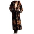 thumbnail image 2 of Puntoco Abrigo de talla grande para mujer Patrón de estilo étnico Manga larga Bolsillos con botones Chaqueta cortavientos con capucha Puntoco Puntoco-3, 2 of 3