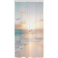 thumbnail image 6 of Tropical Shower Curtain 36Wx72H Stall RV Coastal Ocean Shower Curtain Hawaiian Shower Curtain Sea Seaside Sunset Sunrise Bird Summer Bath Curtain Fabric Beach Bathroom Decor with 7 Hooks, 6 of 6