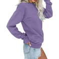 thumbnail image 4 of Women Sweatshirts Pullover Ladies Cute Crewneck Plain Cotton Tops Casual Sweatshirts Oversized Long Sleeve Pullover Outerwear With Pocket, 4 of 6