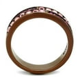 thumbnail image 3 of Womens Coffee Brown Ring Anillo Cafe Para Mujer Stainless Steel with Top Grade Crystal in Multi Color Giulia, 3 of 4