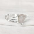 thumbnail image 4 of Natural Rose Quartz Ring, Rough Quartz Gemstone Ring, Birthstone, 3 Plain Band, 925 Sterling Silver, Womens Ring, Christmas, Thanksgiving, Handmade, Statement Jewelry, Rough Gemstone Jewelry, 4 of 5