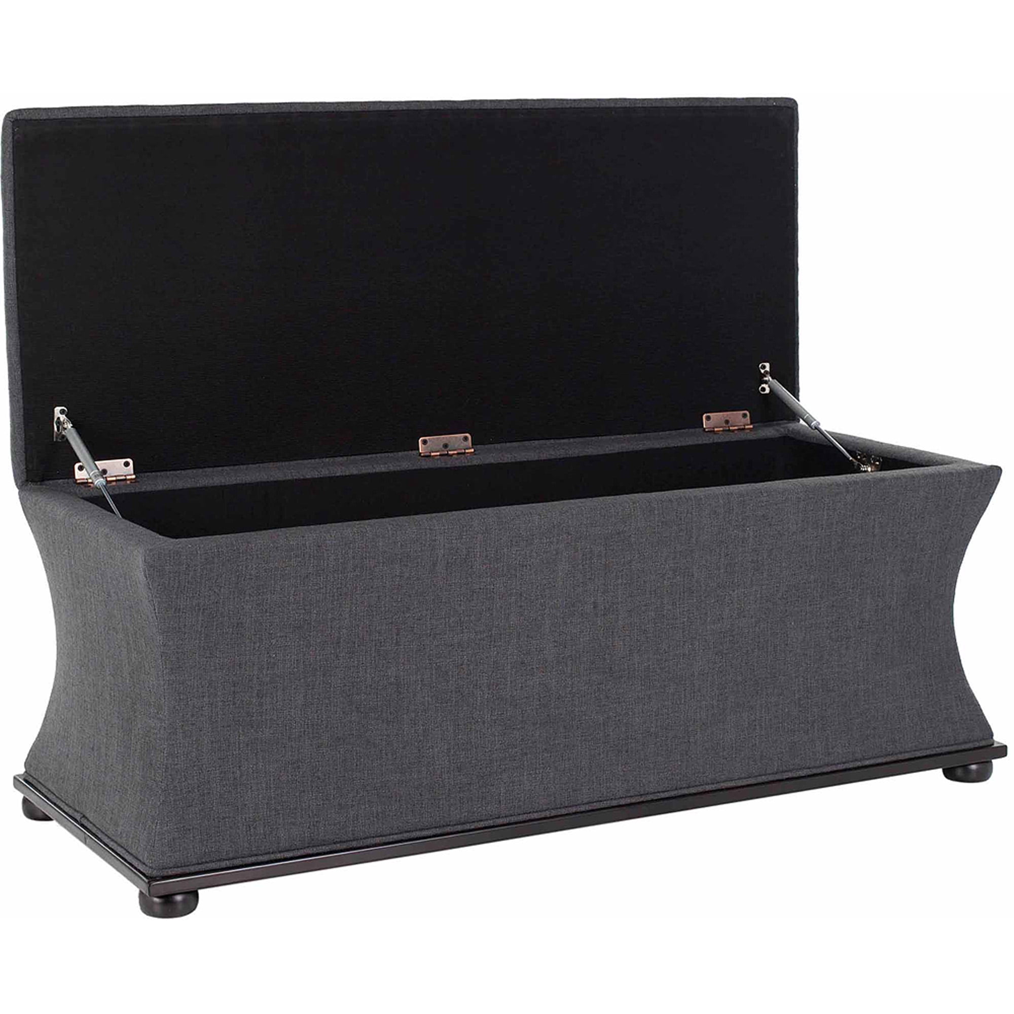 SAFAVIEH Aroura Transitional Glam Flip Top Upholstered Storage Bench, Grey