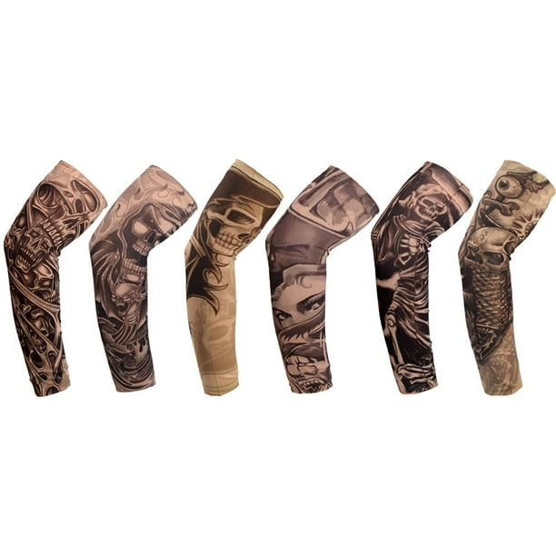 6 uds ciclismo bicicleta protección UV mangas estampadas calentador de brazo mangas de brazo al aire libre