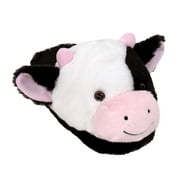Fuzzy Cow Slippers - Plush Holstein Animal Slippers - Adult / One Size - by Everberry