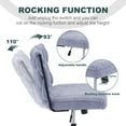 thumbnail image 5 of Home Office Armless Swivel Chair, Criss Cross Legs No Wheels Velvet Wide Seat Woven Mid Back Aesthetic Chair for Living Room Bedroom Vanity Makeup Reading Computer Desk Task, Blue, 5 of 9