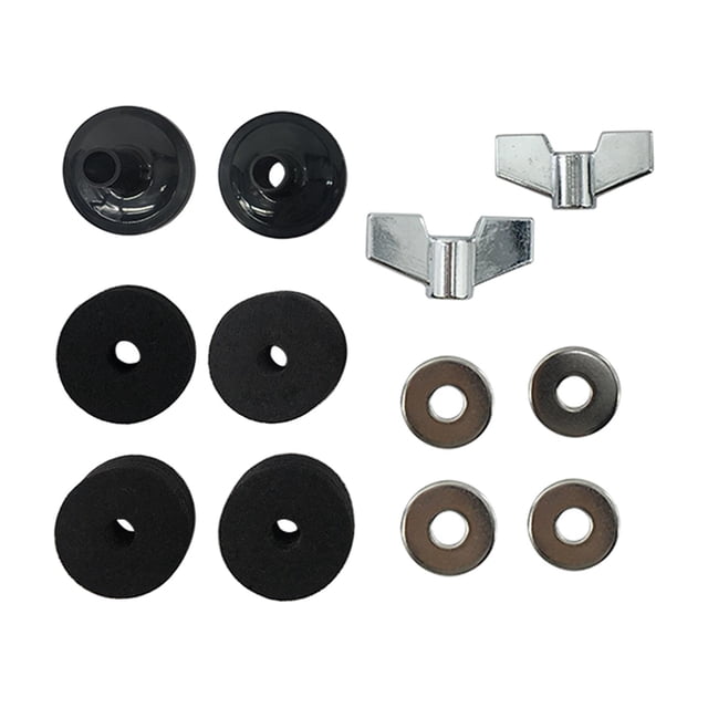 Paquete de 14 Soportes para Platillos de Φ4cm, Reemplazo de Platillos de Fieltro con Tuercas de Mariposa, Almohadillas de Fieltro para Platillos de Ta Negro Hugo Piezas de batería