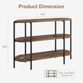 thumbnail image 2 of IdeaHouse 47.2" Console Table, 3 Tier Industrial Metal Sofa Table, Behind Couch Table, Farmhouse Hallway Table for Entry, Living Room, Kitchen, and Dining Room-Rustic Brown, 2 of 7