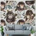 thumbnail image 4 of Orinice Monkeys Leaves Pattern Tapestry Wall Hanging Unique Style for Home Decor | Graphic Tapestries for Living Room Bedroom Dorm 40x30inch, 4 of 6