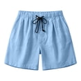 thumbnail image 4 of Admvng Women's Summer Casual Cotton Linen Plus Size Drawstring Shorts Elastic Waist Loose Shorts with Pockets, 4 of 9
