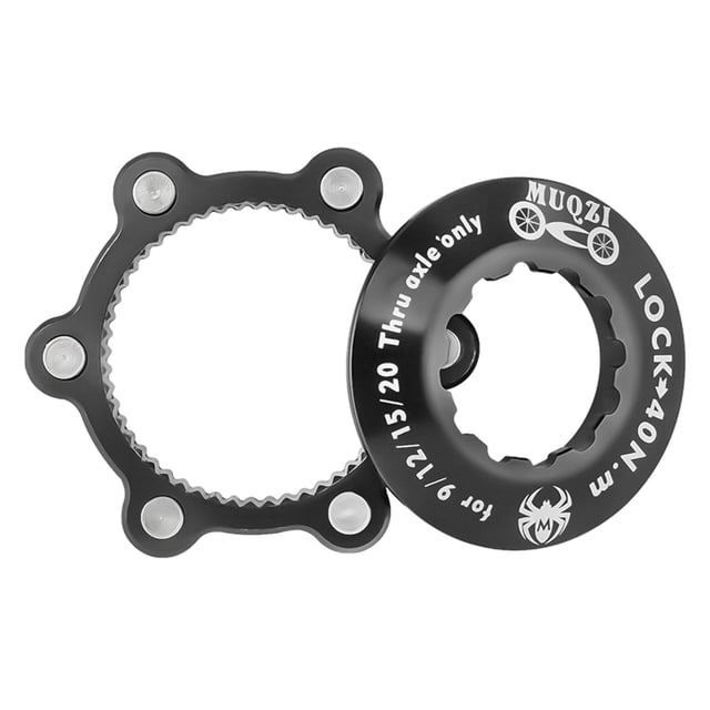 Adaptador de bloqueo central Zulema para bicicleta de aleación a cubo de rotor de 6 pernos Negro